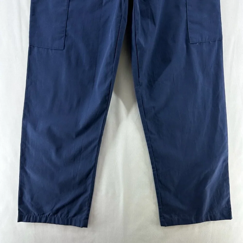 Landau Scrub Cargo Pants Men Sz S Short Elastic Waistband Pull On Workpants Blue